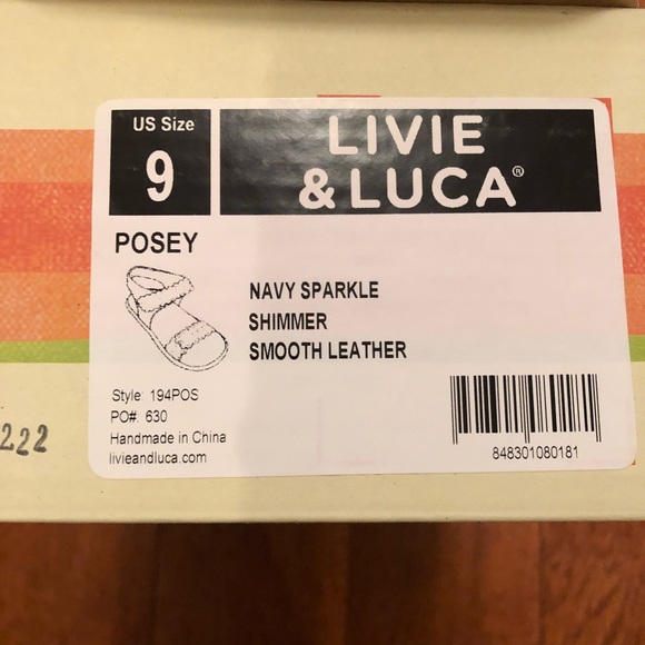 Livie & Luca New Size 9 Toddler Girl Navy Sandals - Picture 4 of 4